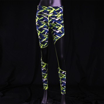 SXBRJF503#印花拼网布瑜伽九分裤