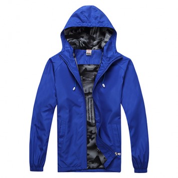 TSH318#天丝绒带帽拉链风衣