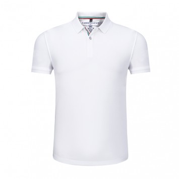 MLD1801#丝光棉珠花翻领短袖POLO衫