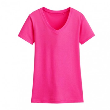 JD63V00L#女款杰丹150g纯棉V领短袖