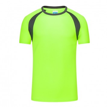 TTS080#速干拼色圆领