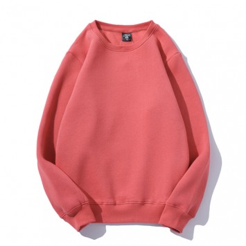 CPU935#纯色长袖纯棉加绒圆领卫衣