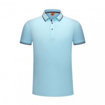 HX2788#铜氨珠地高档翻领短袖