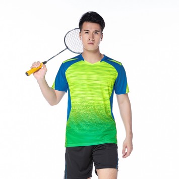 LDS1917#乒羽服上衣圆领插肩t恤