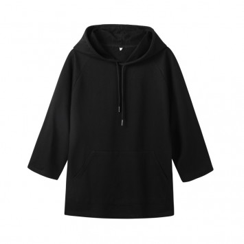 WTS513#中袖毛圈带帽卫衣