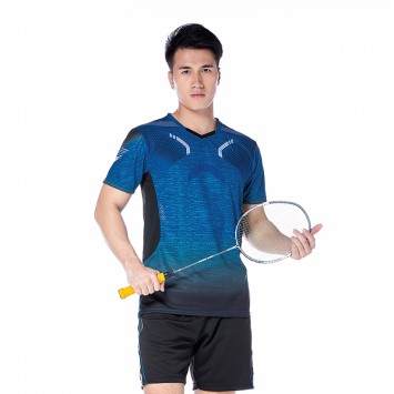 LDS1915#乒羽服上衣渐变色短袖t恤